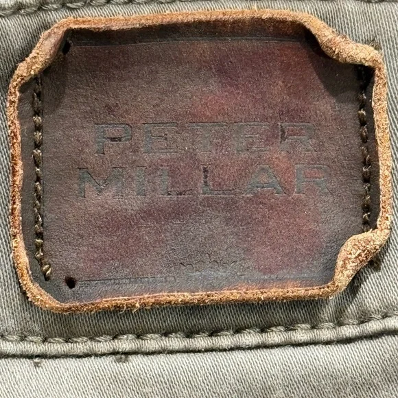 Peter Millar Signature Sateen Golf Pants Mens Size 32x31 Khaki 5 Pocket Chino - Picture 9 of 11